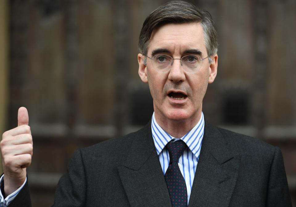  The revelations incensed MPs who were already outraged by the concessions Britain has made - pictured Jacob Rees-Mogg