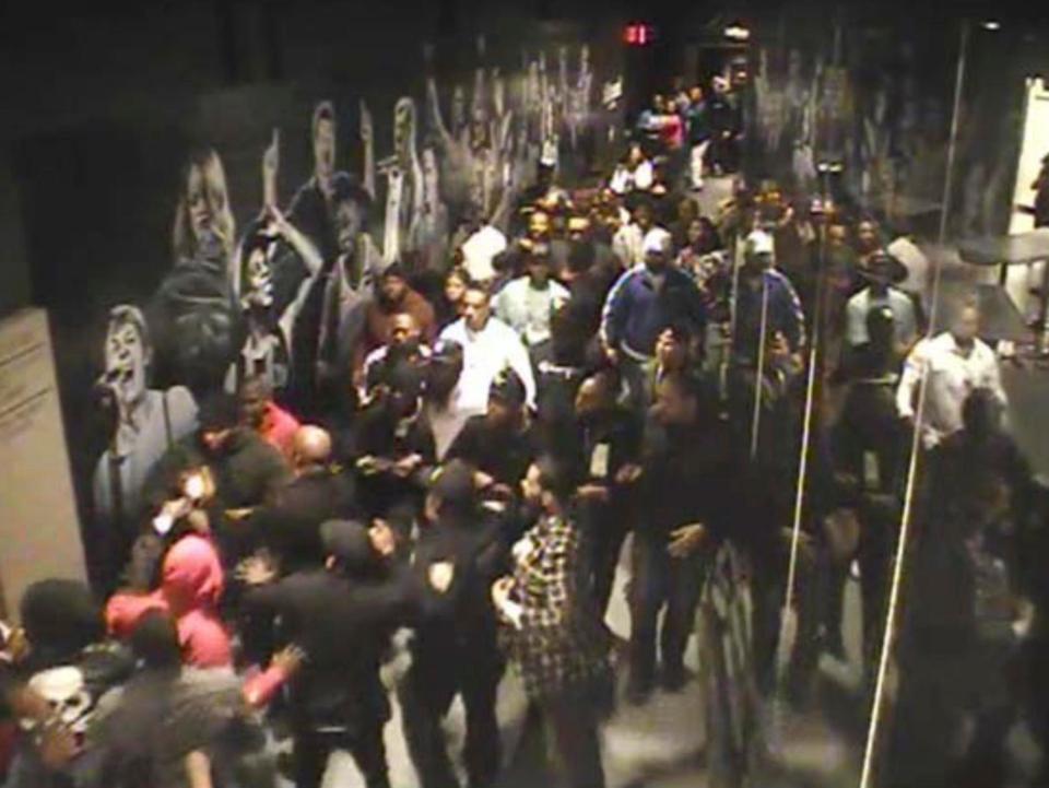  A shooting at the Barclays Center in Brooklyn, which prosecutors claim the rapper and Nine Trey were involved in