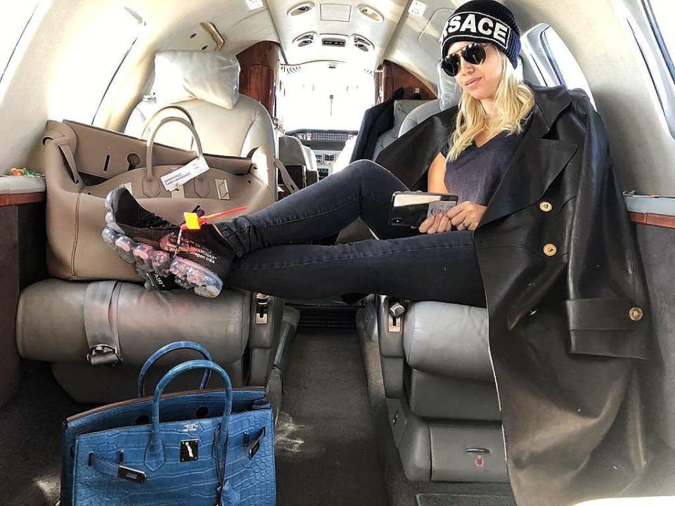  She has a love of travelling on private jets