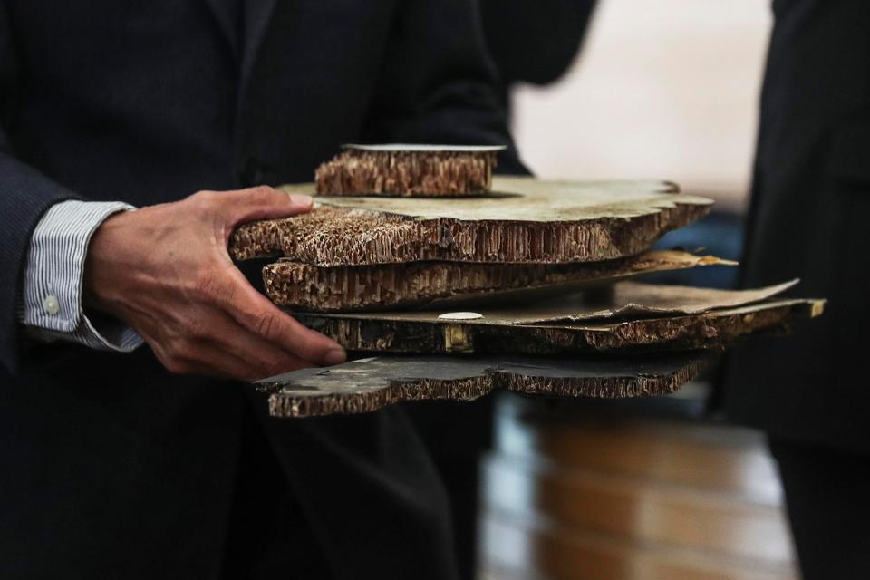  Five pieces were recovered in total after being washed up from the Indian Ocean