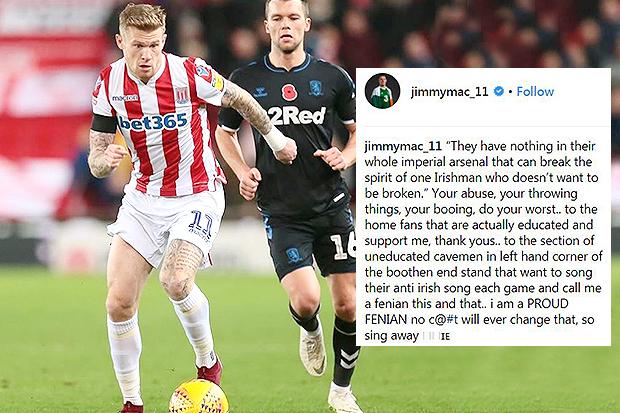  This what James McClean posted on to Instagram after he was targeted for his refusal to wear a poppy