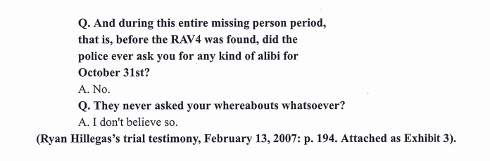  This is an excerpt from Ryan Hillegas's courtroom testimony