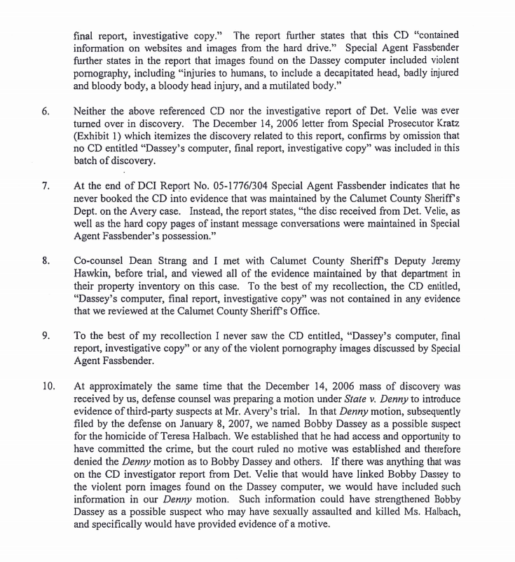 Avery's former attorney Jerome Buting claims Kratz withheld evidence from him in this affidavit