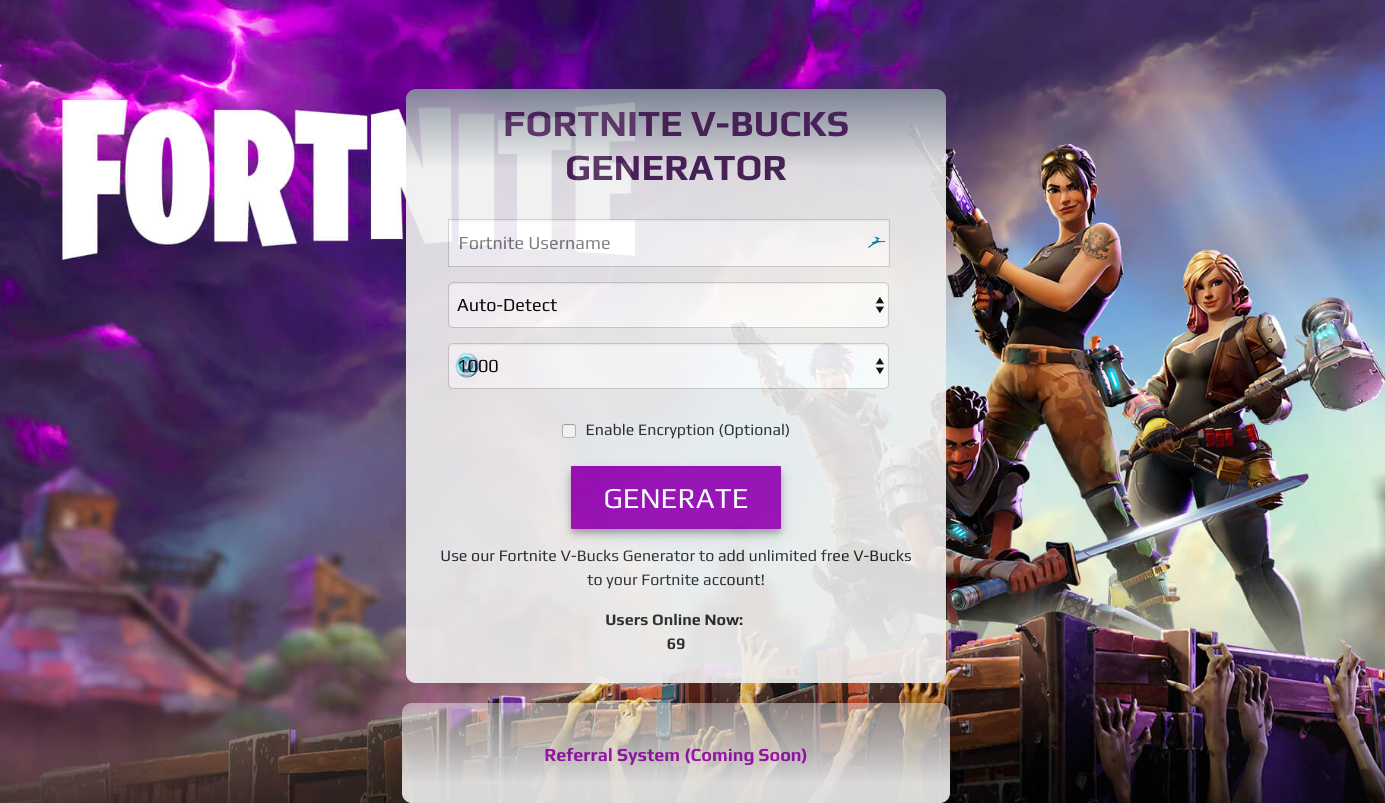 Fornite V-Bucks generator