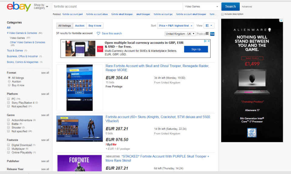  eBay has a large number of listings under all manner of different search teems