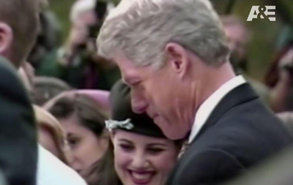 The former White House intern shares that she didn't notice the stain at first