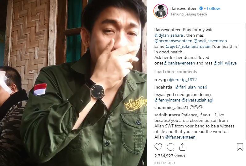 Distraught Seventeen frontman Ifan uploaded a video confirming that two members were killed and four are missing, including his wife
