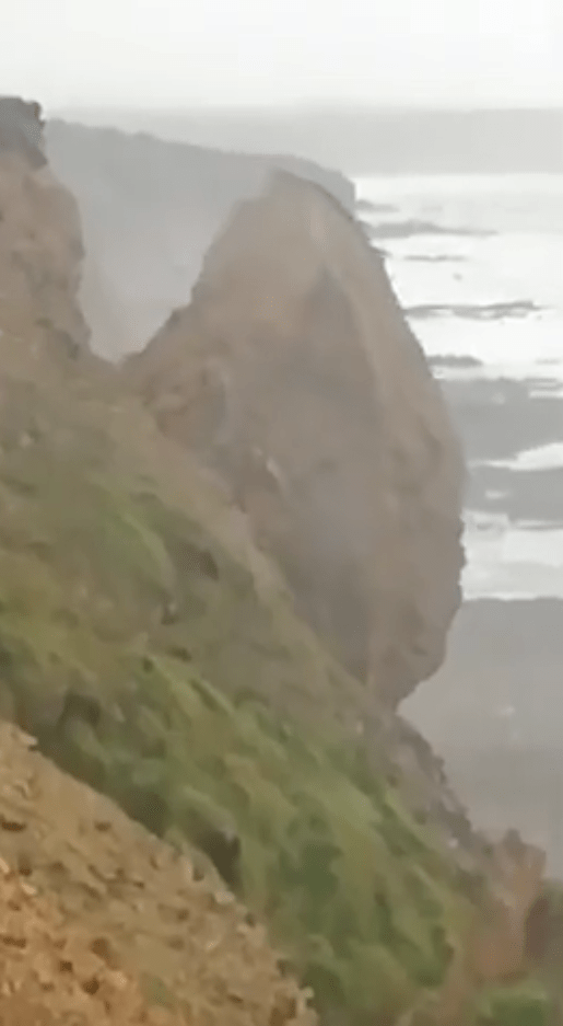  Deborah Smith gasped as she watched the enormous piece of cliff fall onto the sand below