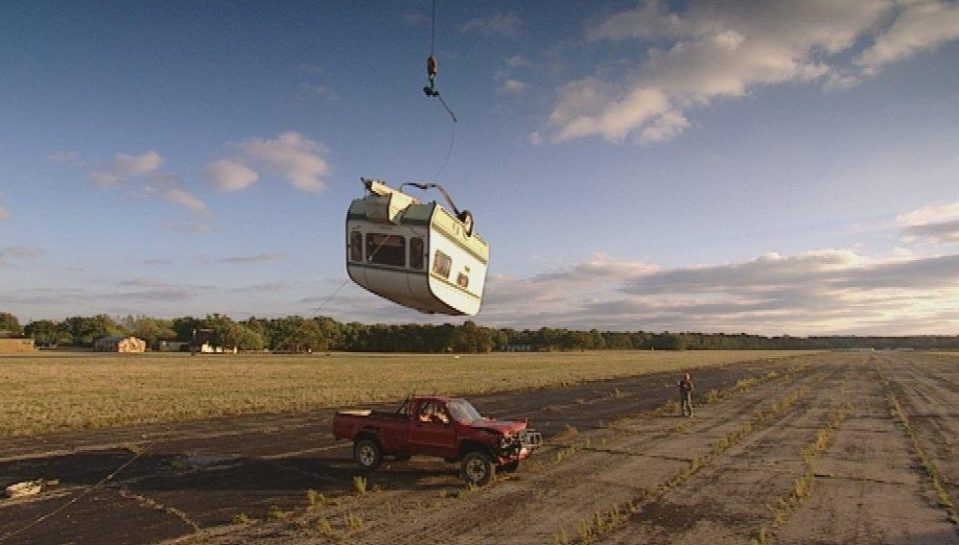  KILLING A TOYOTA (2003): Clarkson drove a Toyota Hilux into a tree, into the Bristol Channel and dropped a caravan on it. The Hilux survived