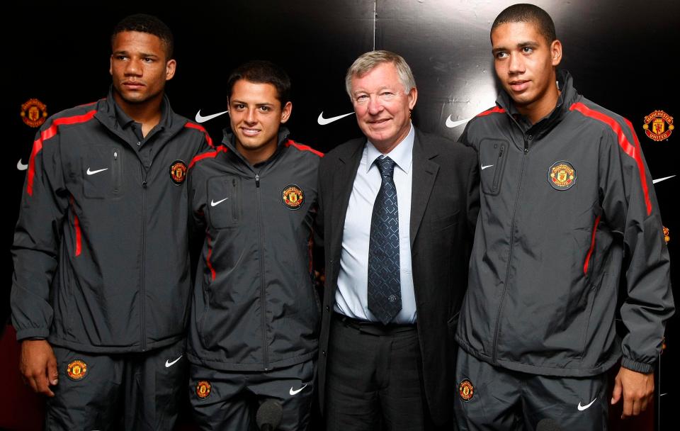 Bebe joined United at the same time as two players who are still in the Premier League- Chris Smalling is still at United, while Javier Hernandez is at West Ham