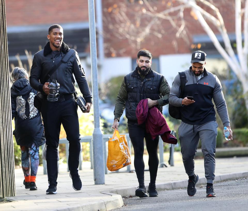  Joshua was seen leaving his gym on Friday, daytime - the Brit was called out by Fury post fight