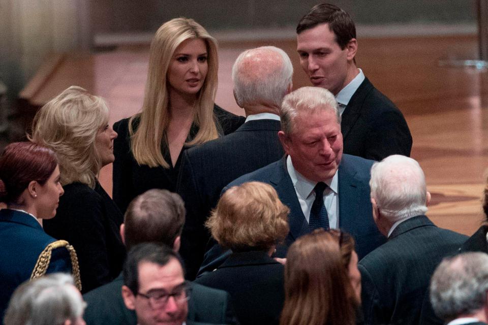  Donald Trump's daughter Ivanka is attending the funeral with her husband Jared Kushner