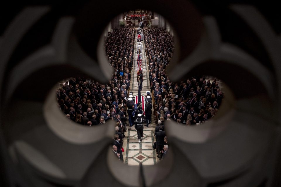  The remains of George HW Bush was carried by a military honour guard