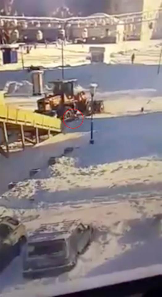  The girl was run over after coming down the slide