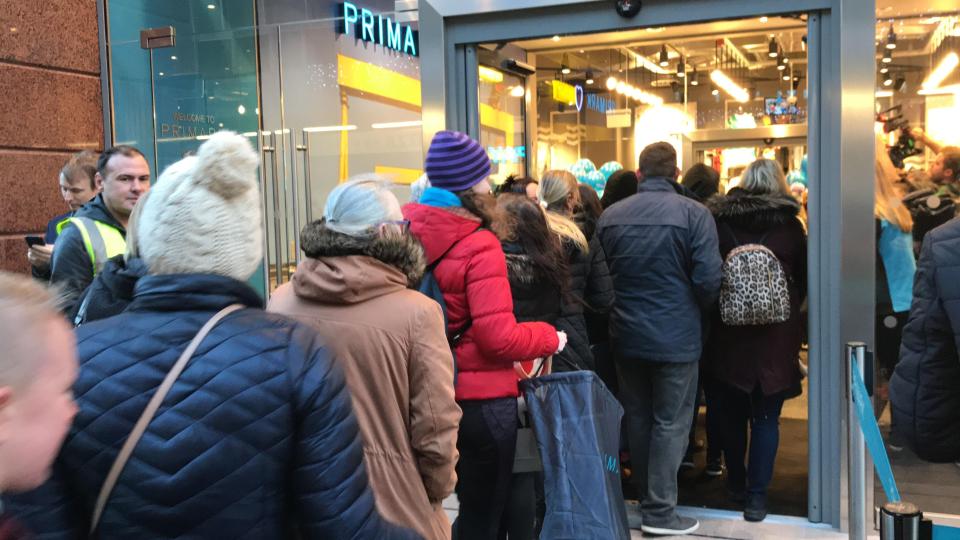 From early this morning, shoppers thronged the street ahead of the opening of the new Primark store