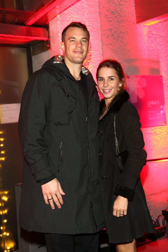  Sweeper-keeper Manuel Neuer smiling with his wife Nina Weiss