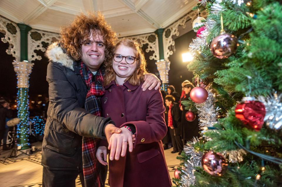 Daniel sang All I Want For Christmas Is You before getting down on one knee