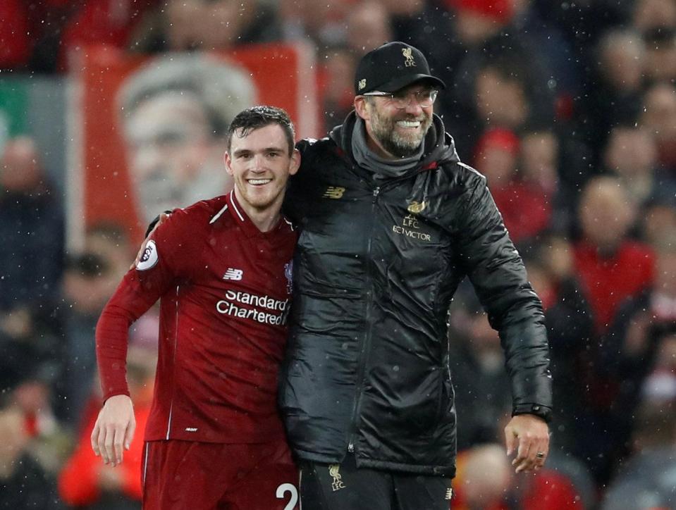 The Scottish full-back produced a brilliant display to help Jurgen Klopp's side to a 3-1 triumph over the Red Devils