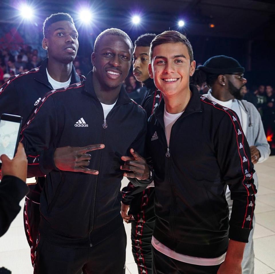 Pogba and Dybala were joined by Benjamin Mendy at an Adidas event