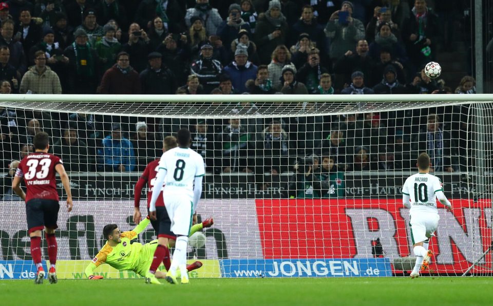 Thorgan Hazard also missed a Panenka penalty while playing for Borussia Moenchengladbach