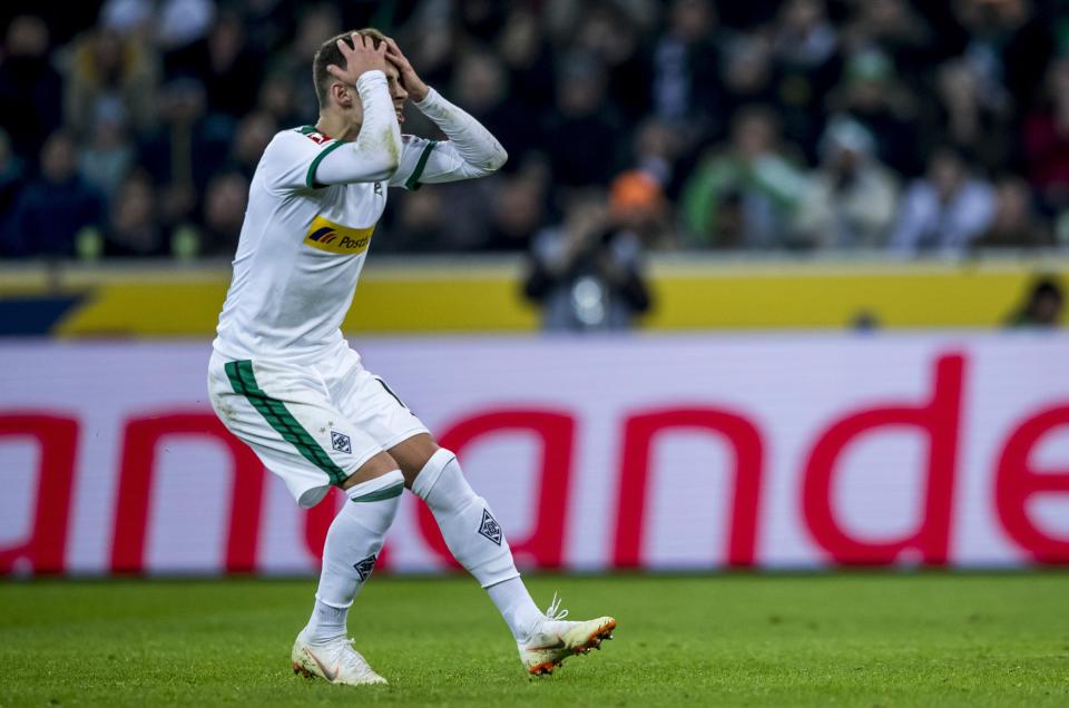 Thorgan Hazard, like Raheem Sterling, was not made to pay for his miss as he helped Moenchengladbach win 2-0 against Nuremburg