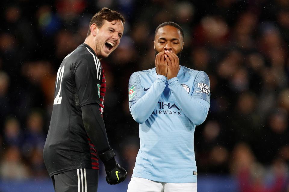 Danny Ward reacts after Sterling dinked his penalty over