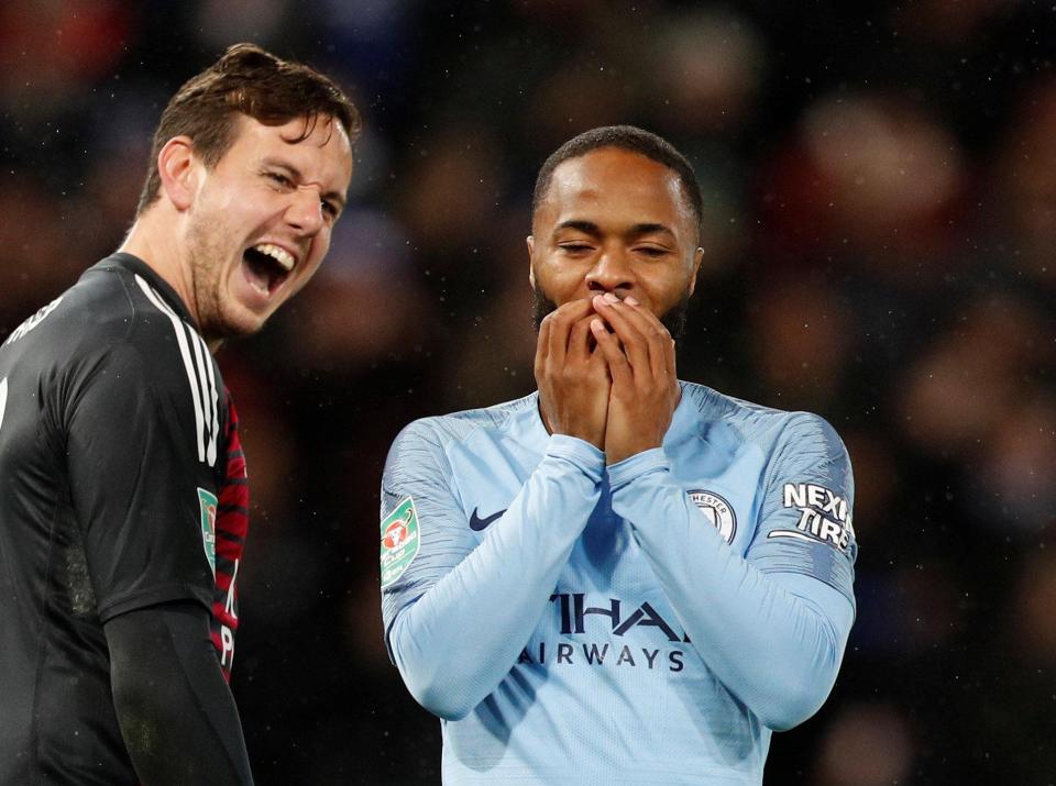 Leicester goalkeeper Danny Ward enjoyed the Raheem Sterling miss