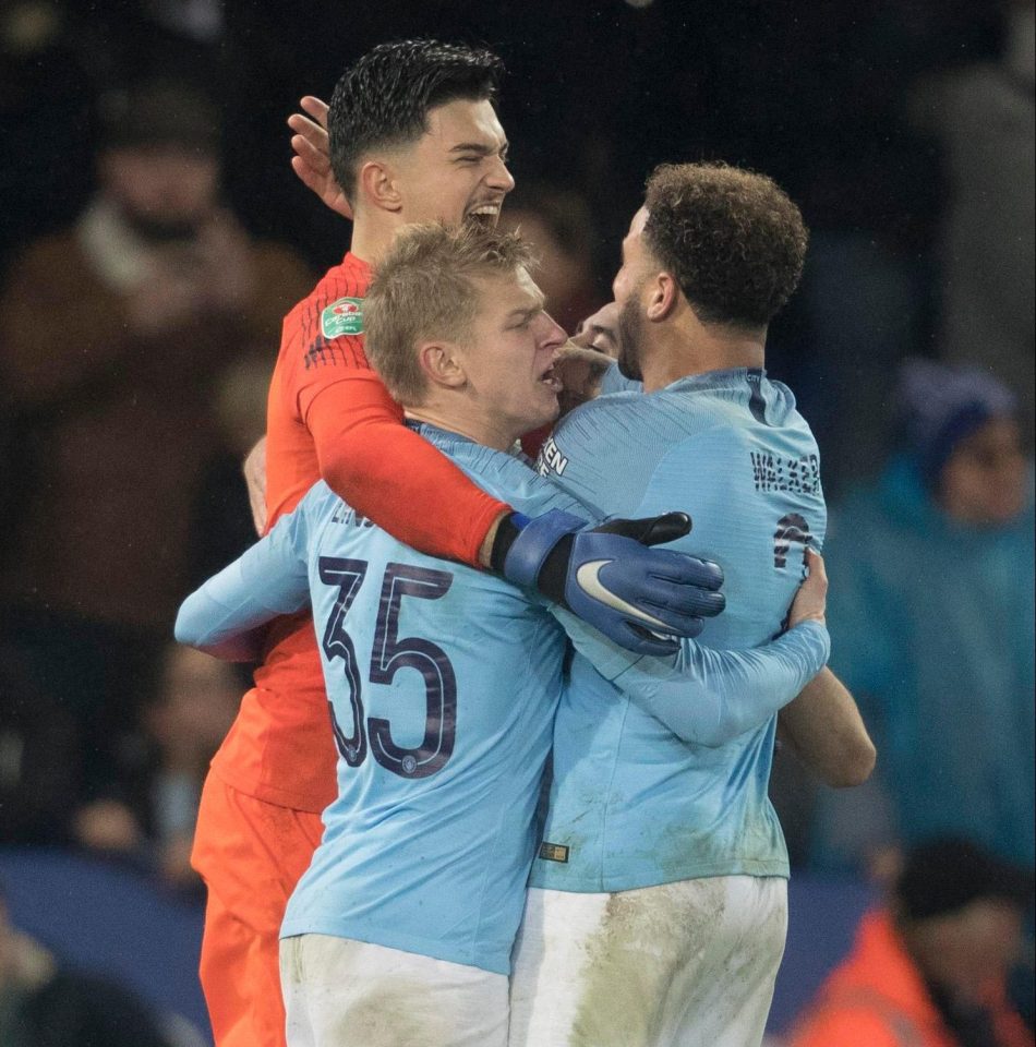 Oleksandr Zinchenko was the hero as Manchester City got past Leicester on penalties