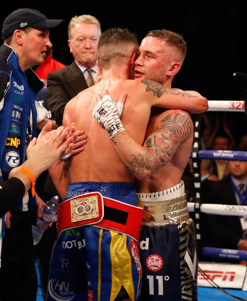  The pair embraced after the fight as they paid their respects