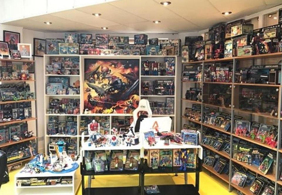 One room is stuffed full of comic book figures