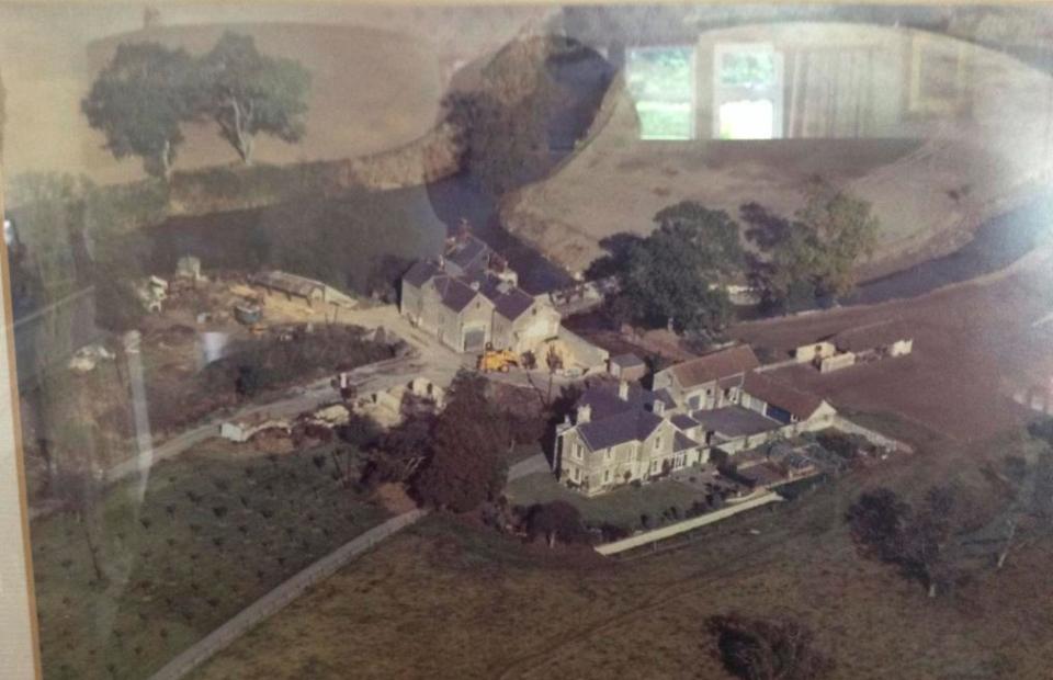  An aerial photo showing Camilla's home and her neighbour's property right next door