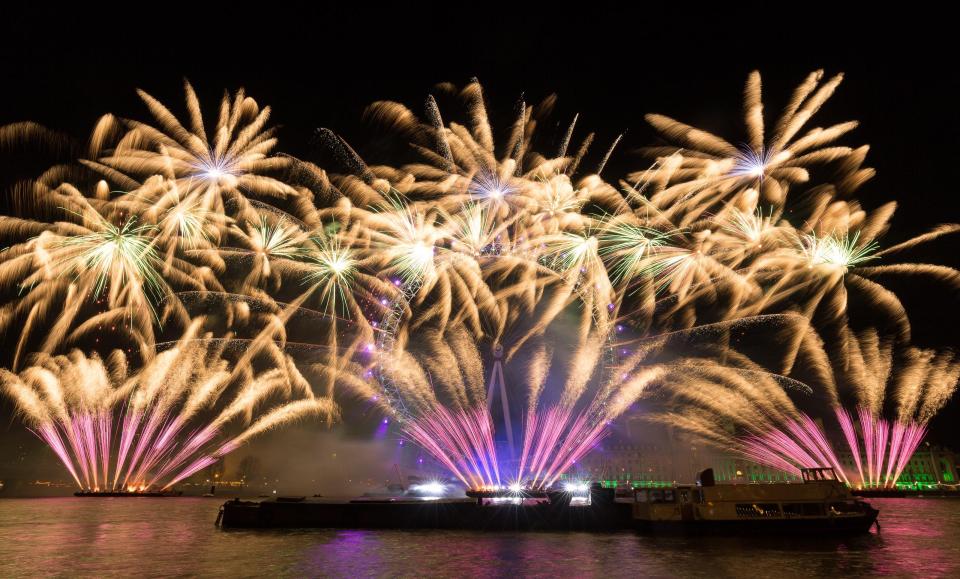  Fireworks lit up the sky above the London Eye during NYE celebrations in London last year