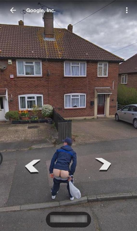  A mooning prankster saw his name in the headlines as he pulled down his pants to flash at a Google Street View car