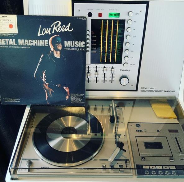  He also has a vinyl and cassette player