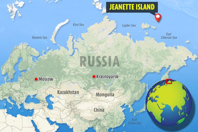  Jeanette Island sits north of Russia in the East Siberian Sea