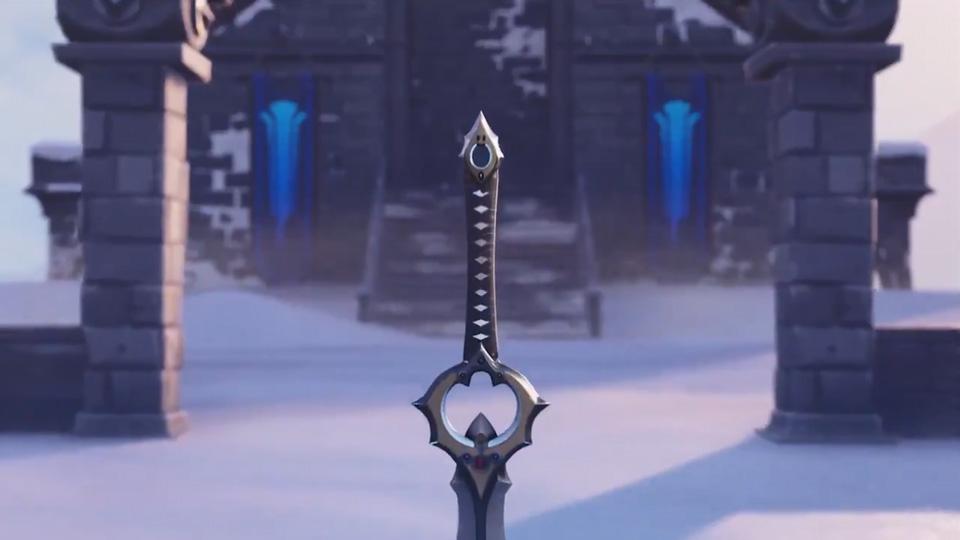  A teaser video posted to Twitter showed the hilt of a sword embedded in ice