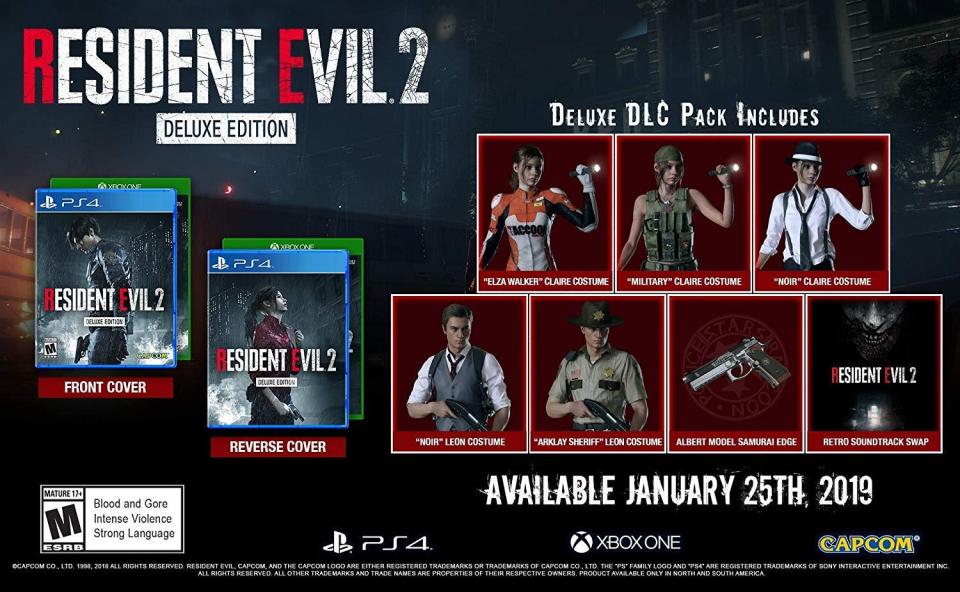  All the costumes and bonuses you'll get with the deluxe edition