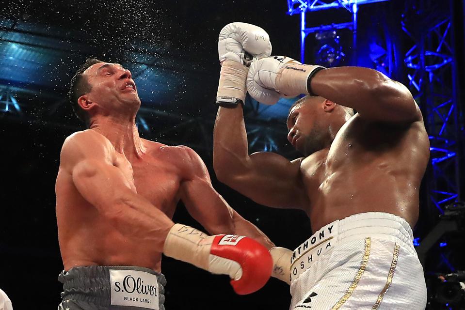  Anthony Joshua landed an uppercut in round 11 that signalled an end to the fight