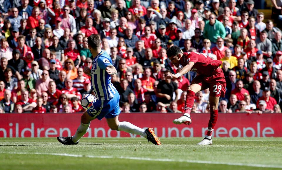 Solanke scores the only Premier League goal of his career against Brighton last season