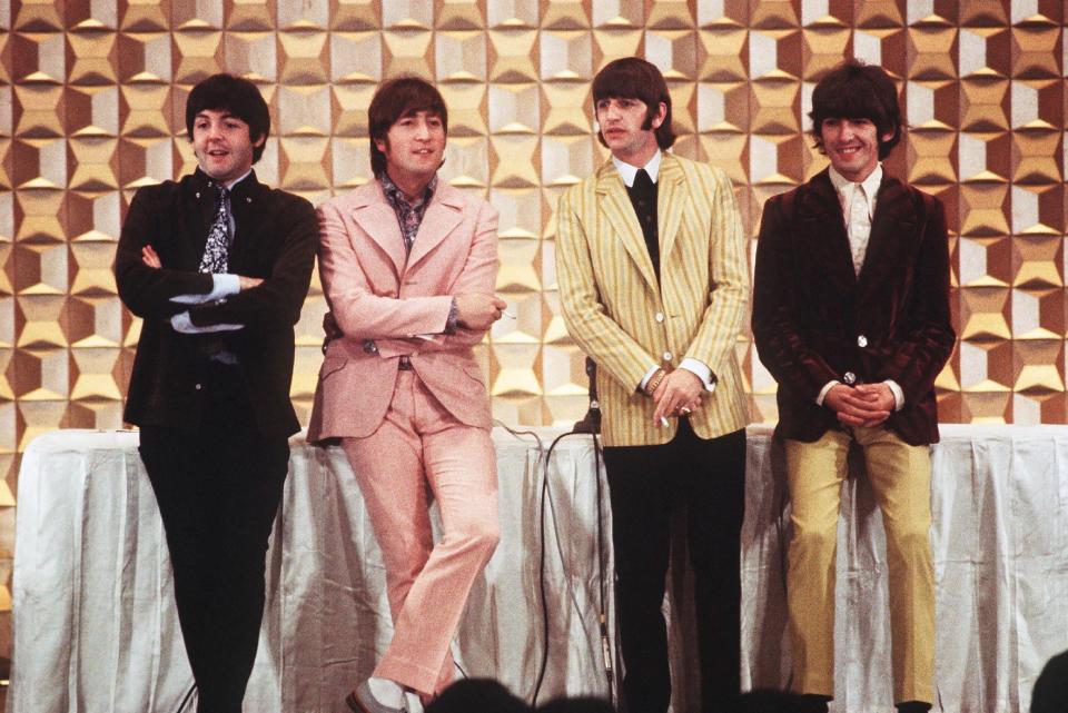 The Beatles, (L-R) Paul McCartney, John Lennon, Ringo Starr and George Harrison, during the band's legendary 1966 Japan visit