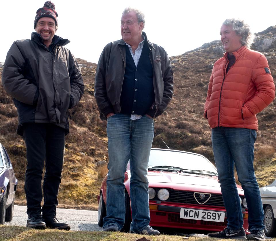 Richard Hammond, Jeremy Clarkson and James May in Scotland, during filming the third series of The Grand Tour