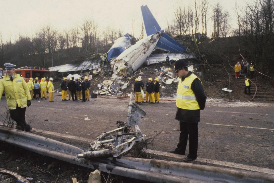  The scene on the motorway after the crash
