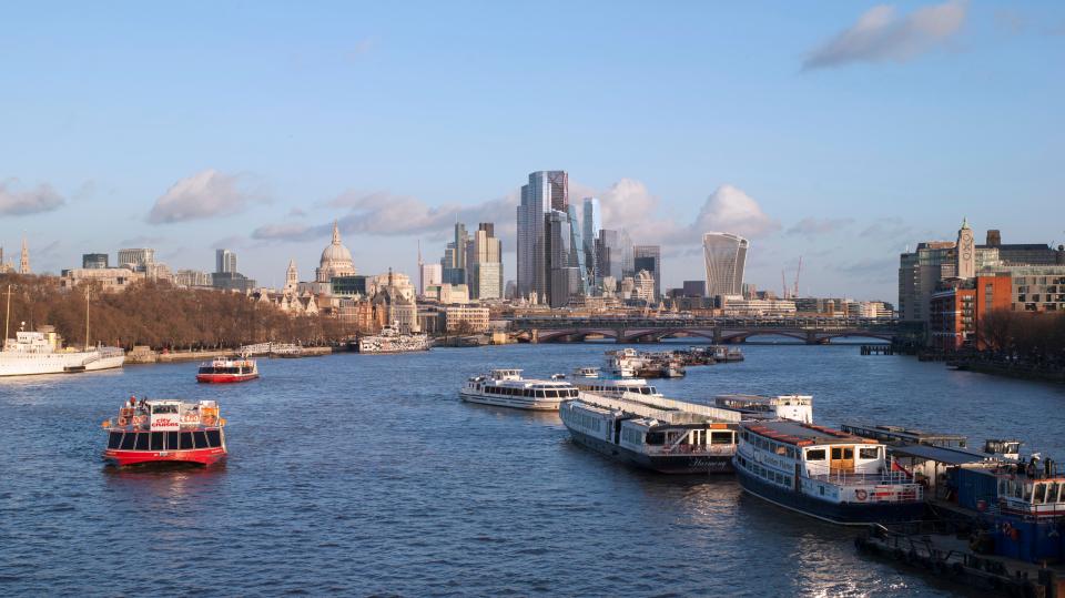  The view from Waterloo Bridge over the Thames shows how the new scrapers will look from the east