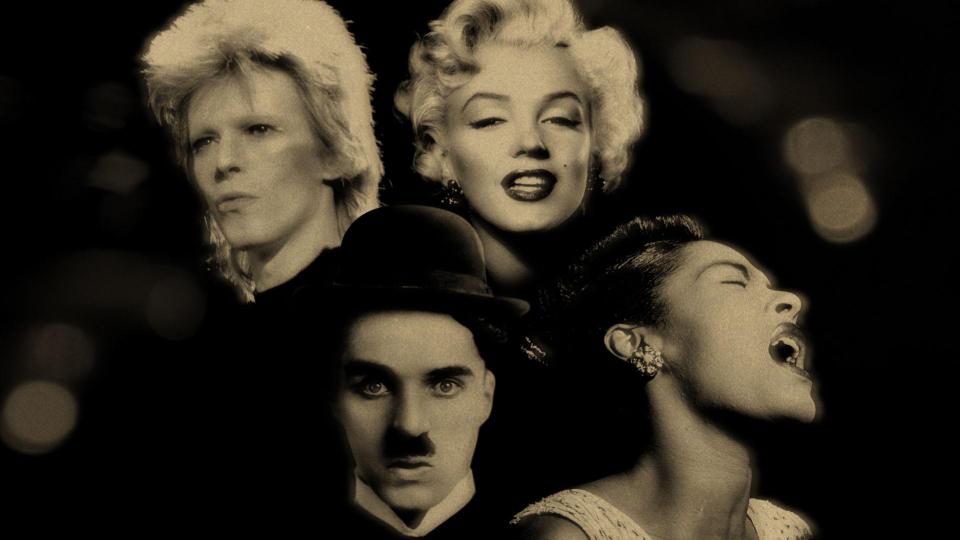  Entertainers - David Bowie, Marilyn Monroe, Charlie Chaplin and Billie Holiday