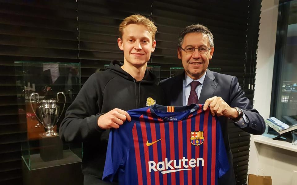  Barcelona have announced the signing of Frenkie De Jong from Ajax