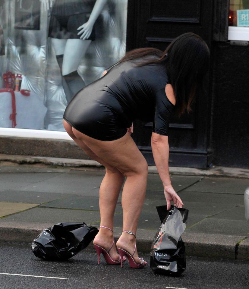  Lisa Appleton showed off her cheeky side as she exposed her derriere on the streets of Blackpool