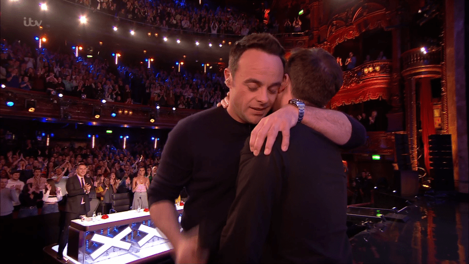  Ant gives Dec a hug