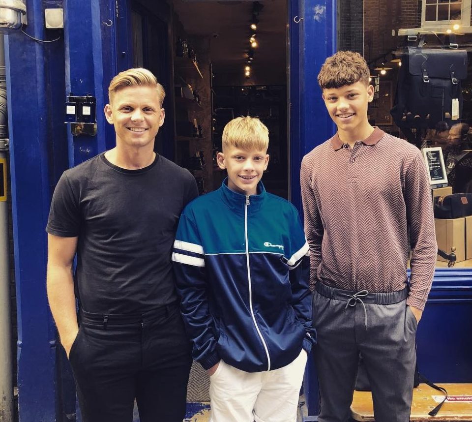  Jeff Brazier discussed how his sons are coping ahead of the upcoming anniversary of their mum Jade Goody's death. Pictured with Freddie (centre) and Bobby (right)