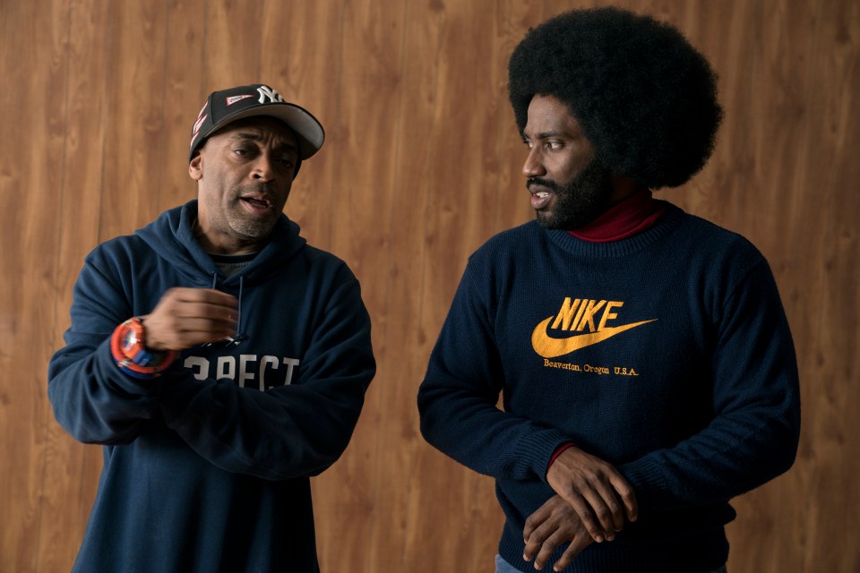  On the set of BlacKkKlansman with actor John David Washington