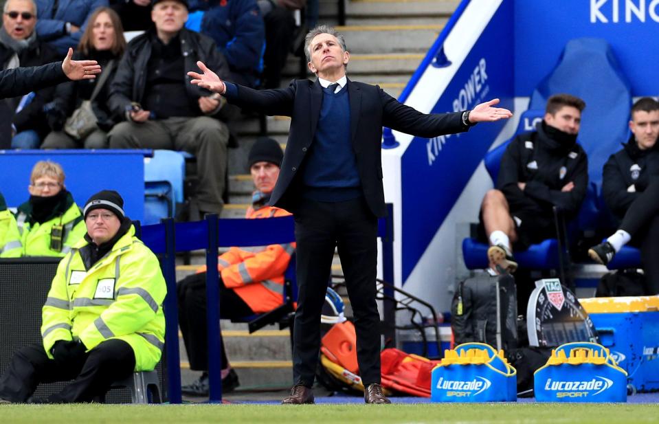 Claude Puel cut a frustrated figure on the touchline as Marcus Rashford sent his side to defeat